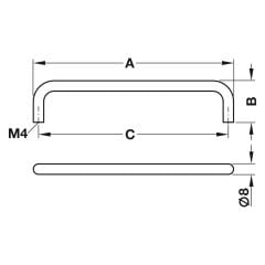 Hafele RYAN III Mat Krom Mobilya Kulp (96 mm)