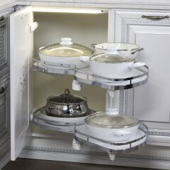 Hafele Lemans II Köşe Kiler Set Krom Sol 45/125cm