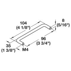 Hafele RYAN III Paslanmaz Çelik Mobilya Kulp (96 mm)