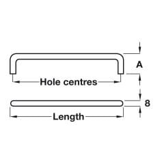 Hafele RYAN III Mat Krom Çelik Yuvarlak Mobilya Kulp (128 mm)
