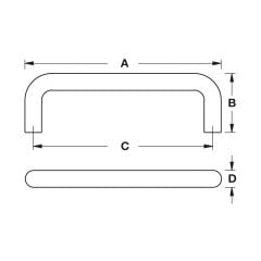 Hafele RYAN III Mat Siyah Çelik Mobilya Kulp (128 mm)