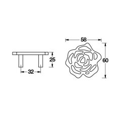 Hafele Düğme Kulp Rose Jr. Parlak Bakır