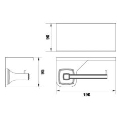 Hafele Tuvalet Kağıtlığı Martin Etajerli Duvara Monte Parlak Krom Renk