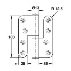 Hafele Yaprak Menteşe Çıkabilen 100mm Sağ Yönlü Antik Bronz Renk