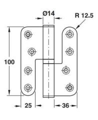 Hafele Yaprak Menteşe Çıkabilen Parlak Altın Paslanmaz Çelik 304 100mm Sol