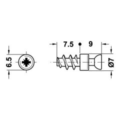 Hafele Rafix20 Tab Çekme Mili 5/7,5
