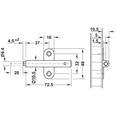 Hafele ODO Bas-aç Mekanizma Plastik Gri