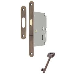 Hafele Oda Tipi Kayar Kapı Kilidi 50/16mm, Antik Bronz Renk