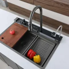 Akıllı Teknolojik Şelale Tuşlu Evye Seti