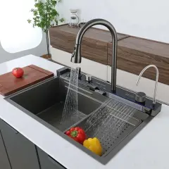 Akıllı Teknolojik Şelale Tuşlu Evye Seti