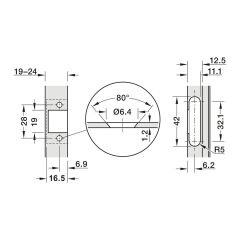 Hafele Metalla 310 A/SM 110°, Tam Bini Montajı Frensiz Gizli Menteşe
