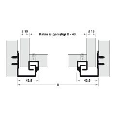 Hafele Pow, Tek Açılım Yavaşlatıcılı Gizli Ray 450mm