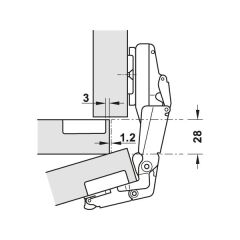 Hafele Tas Menteşe M510 Yavaşlatıcısız Düz 48/6 Mat Nikel