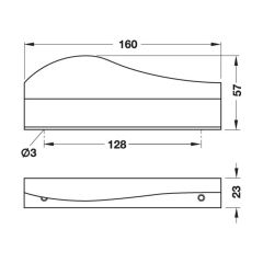 Hafele Mobilya Kulpu Levanger 160mm Sol Paslanmaz Çelik