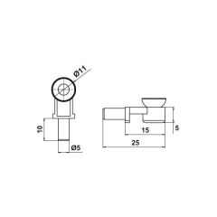Hafele Raf Pimi, Cam, Vantuzlu, Nikel, 5Mm (100 Adet)