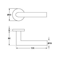 Hafele Kapı Kolu Seti Werner II-M  WC Paslanmaz Çelik Mat