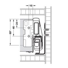 Hafele Çekmece Seti Bordürsüz 50'lik Dübelli Gri