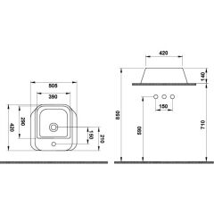 Hafele Banyo Lavabosu Lizarra 505x420mm Parlak Beyaz Renk