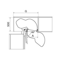 Hafele Köşe Kiler Seti Moveboard 500 Sol Gümüş Renk