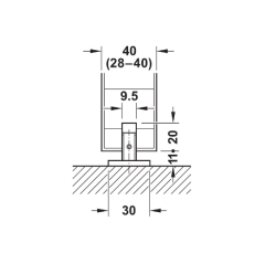 Hafele Slido Üst Taşıyıcı Ray, 2000mm