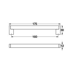 Hafele Mobilya Kulpu Cube 160mm Paslanmaz Çelik