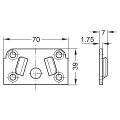 Hafele Karyola Bağlantı Elemanı 70 mm, Galvaniz
