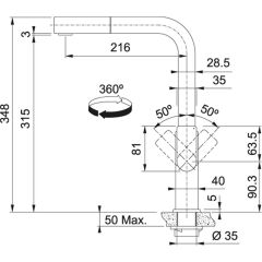Franke Spiralli Armatür Mythos Doccia Steel Black