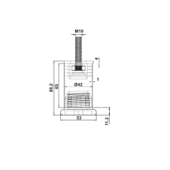 Hafele Gaya Mobilya Ayağı M10 42/80mm, Mat Krom Renk