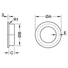 Hafele Yuvarlak Modern Mobilya Kulpları , Paslanmaz Çelik