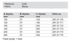 Hafele Sabit Konsol 138x36.5x188mm, Beyaz Renk
