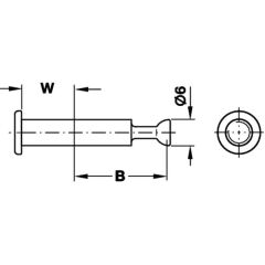 Hafele Minifix Tek Taraflı Kör Mil (100 Adet), Nikel