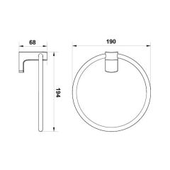 Hafele Halka Havluluk Semple Duvara Monte Parlak Krom Renk
