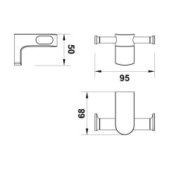 Hafele Banyo Askısı Semple İkili Parlak Krom Renk