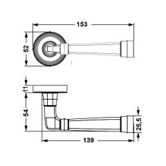 Hafele Kapı Kolu Seti Gain Oda Parlak Altın