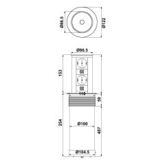 Hafele Priz Step 2 1 Priz/Ups/Cat6/HDMI Mat Krom Renk