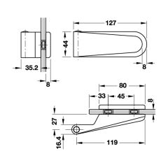 Hafele Cam Kapı Menteşe Seti Gümüş Renk