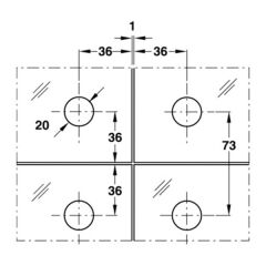Hafele Merkezi Cam Bağlantı Parçası Paslanmaz Çelik Mat