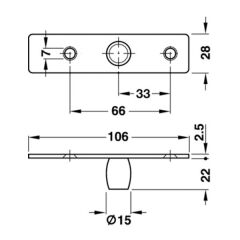 Hafele Üst Bağlantı Parçası Paslanmaz Çelik Mat