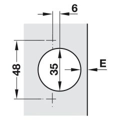 Hafele D Kalın Kapak Menteşesi Dtb 48/6 20-35mm