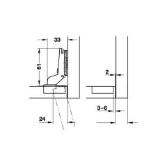 Hafele D. Bas-Aç Menteşe  Tdb 48/6 Vidalı 110º