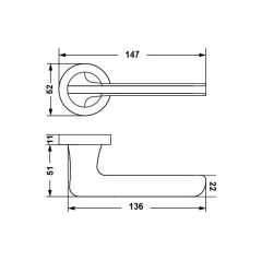 Hafele Kapı Kolu Seti Eloy Oda Mat Altın