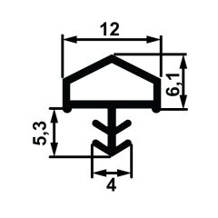 Hafele F05 Ortadan Basan Çatı Tipi Kapı Fitili 12mm, Bej Renk 100 Metre