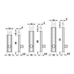 Hafele Mobilya Sürgüsü Düz 60mm, Pirinç Renk