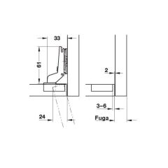Hafele Duomatic Tas Menteşe Tam Deve Boynu 48/6 Vidalı 110