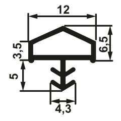 Hafele Ortadan Basan F03 Çatı Tipi Kapı Fitili 12mm, Mat Beyaz Renk 100 Metre