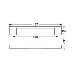 Hafele Mobilya Kulpu Han 128mm Mat Siyah