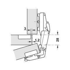 Hafele Tas Menteşe M510 Açılı Yavaşlatıcısız Düz 48/6 Mat Nikel