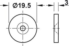 Hafele Mıknatıs 7kg 23,5mm, Paslanmaz Çelik Renk