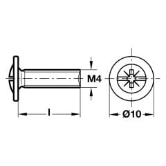 Hafele Kulp Vidası M4x24mm, Galvaniz (100 Adet)