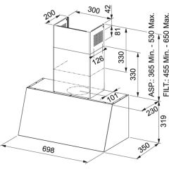 Franke Davlumbaz Trendline Plus BK 70 Siyah